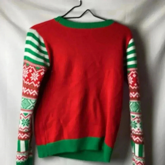 NO BOUNDARIES WO JR SIZE 7/9  CHRISTMAS SWEATER TOO CUTE TO BE NAUGHTY - Picture 7 of 8